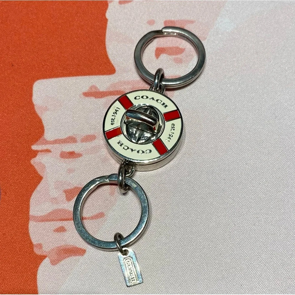 COACH Life Preserver Turnlock 2in 1 Valet Keychain / KeyFob Hand bag Charm - Picture 1 of 6
